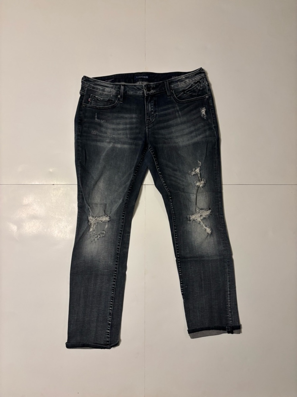 Dark Gray Distressed Women’s Jeans